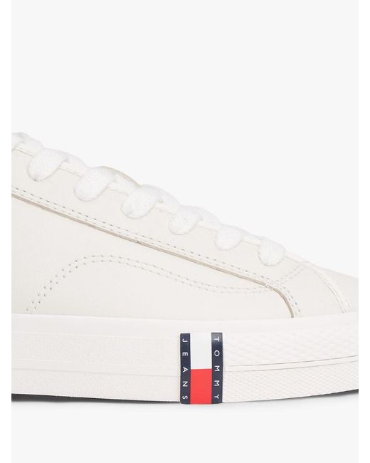 Tommy Hilfiger Natural Archive Flag Stripe Leather Trainers for men