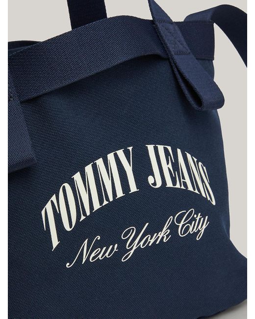 Tommy Hilfiger Blue Nyc Logo Small Canvas Tote