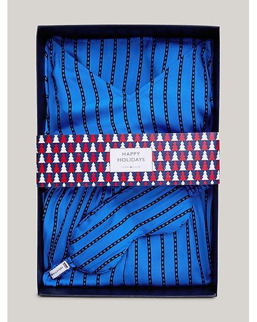 Set de regalo con pijama corto y antifaz Tommy Hilfiger de color Blue