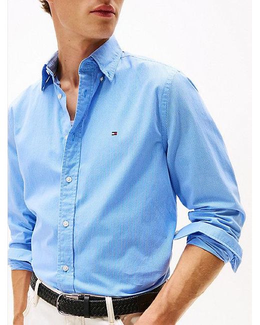 Tommy Hilfiger Th Flex Regular Fit Overhemd Met Ginghamruit in het Blue voor heren