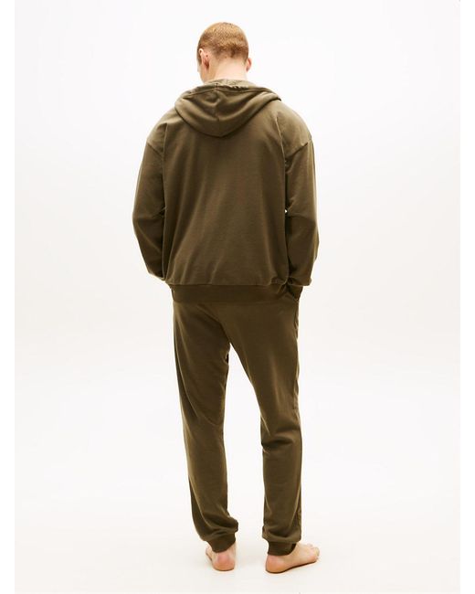 Tommy Hilfiger Green Th Original Terry Zip-Thru Lounge Hoody for men