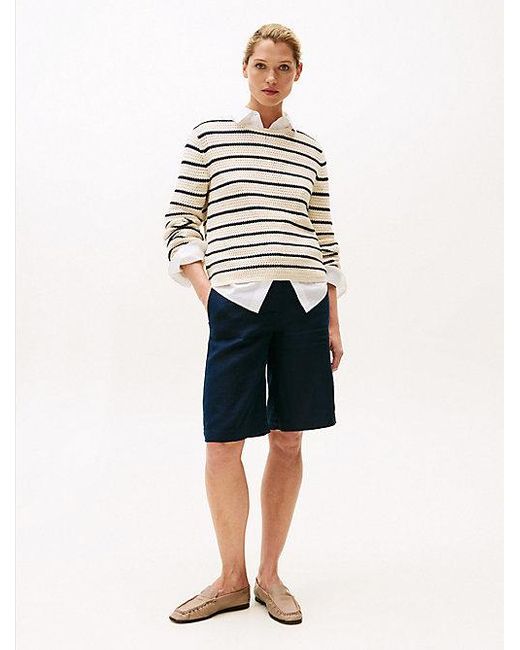 Tommy Hilfiger Multicolor Tailored Slim Fit Shorts Aus Leinenmix