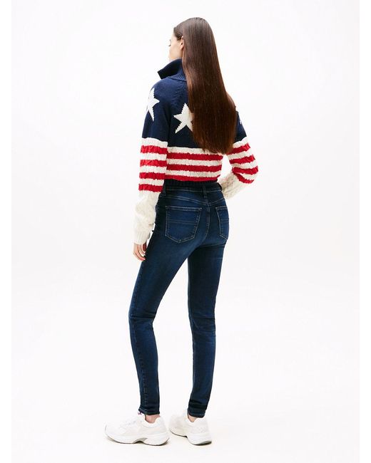 Tommy Hilfiger Blue Nora Mid Rise Skinny Jeans
