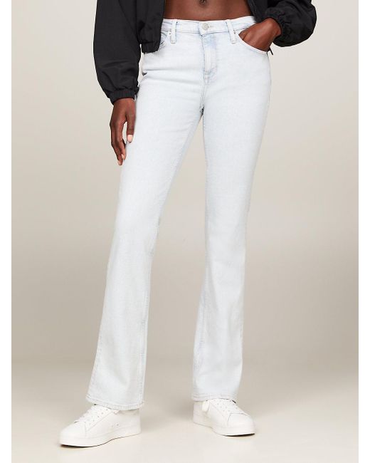 Tommy Hilfiger White Maddie Mid Rise Bootcut Jeans