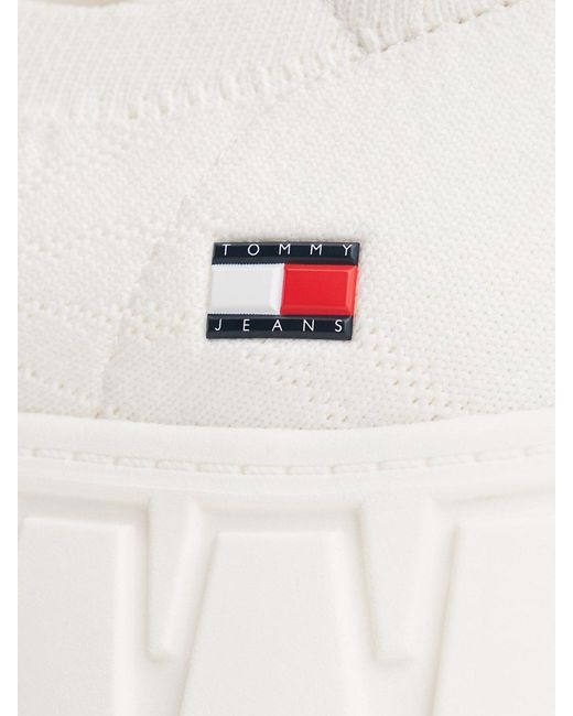 Tommy Hilfiger Natural Chunky Cleat Knit Trainers