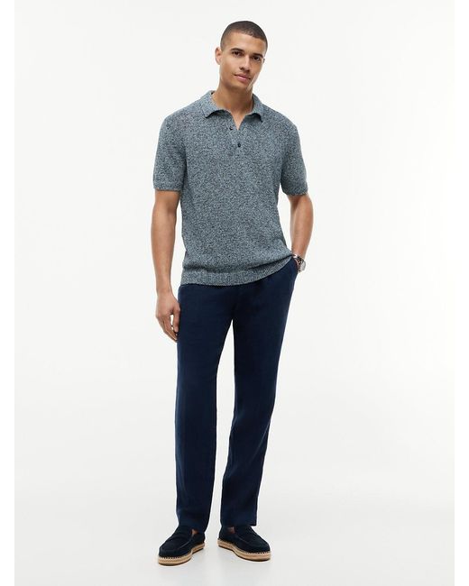 Tommy Hilfiger Blue New York Label Relaxed Fit Mouliné Polo Shirt for men