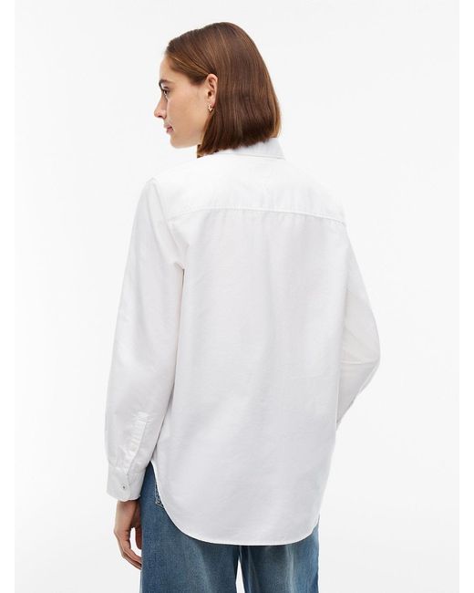 Tommy Hilfiger White Relaxed Fit Yarn Dyed Oxford Shirt