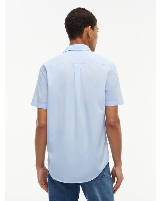 Tommy Hilfiger White Regular Fit Flex Poplin Short Sleeve Shirt for men