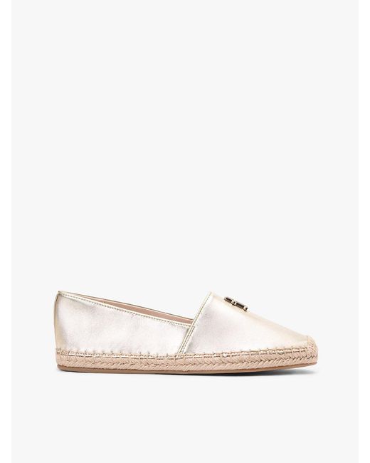 Tommy Hilfiger Natural Th Monogram Metallic Leather Espadrilles