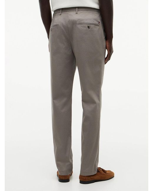 Tommy Hilfiger Gray Denton Slim Straight Textured Chinos for men