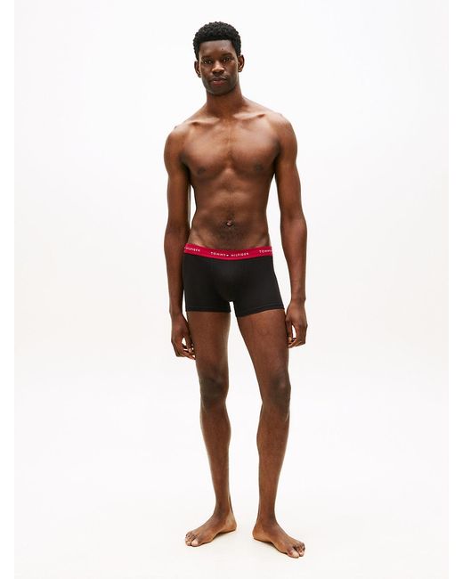 Tommy Hilfiger Blue 3-Pack Signature Logo Contrast Waistband Trunks for men