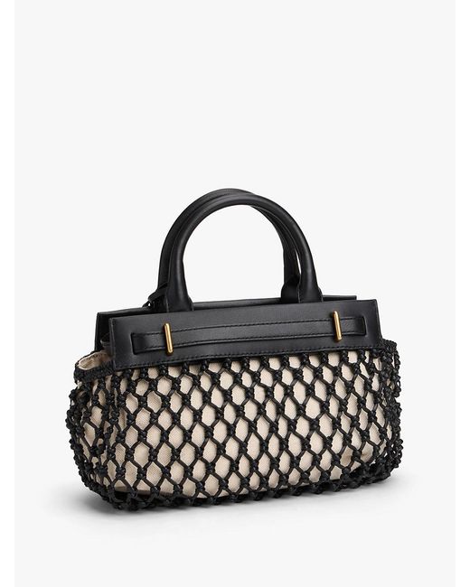 Tommy Hilfiger Black The American Icon Macrame Tote Bag