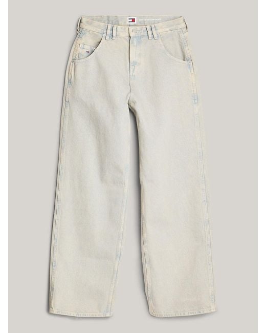 Tommy Hilfiger White Daisy Low Rise Baggy Marble Jeans