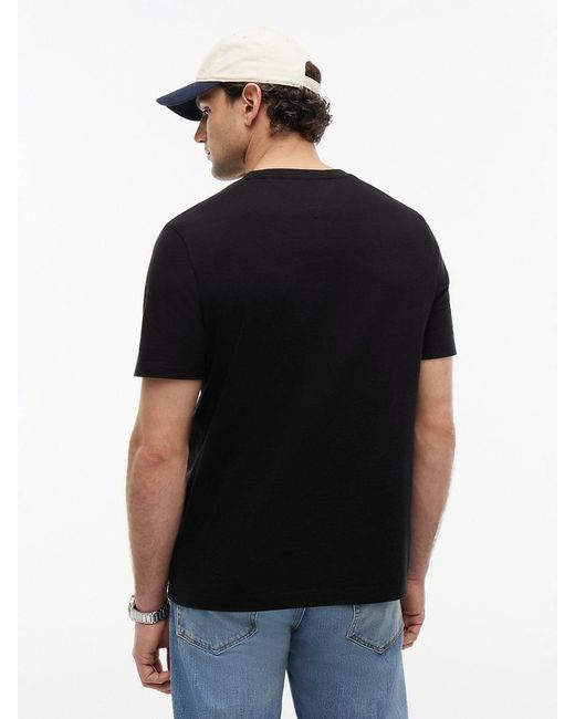 Tommy Hilfiger Black Flag Embroidery Crew Neck T-shirt for men