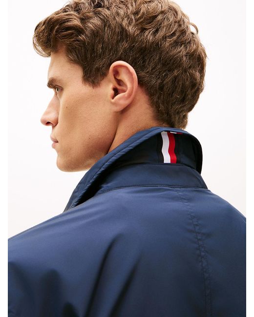 Tommy Hilfiger Blue Lightweight Packable Car Coat for men