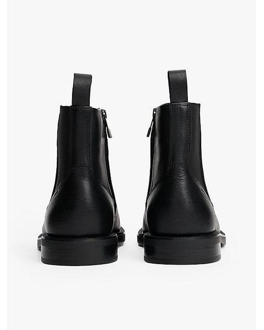 Tommy Hilfiger Leren Chelsea Boot Met Rits in het Black voor heren