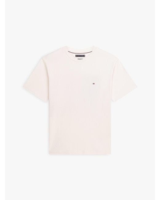 Tommy Hilfiger White Flag Embroidery Jersey Relaxed T-Shirt for men