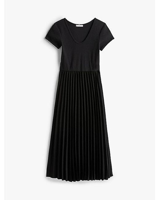Tommy Hilfiger Black Fit-And-Flare-Midi-Kleid Mit Falten