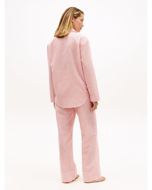 Tommy Hilfiger Pink Essential Seersucker Pyjama Shirt