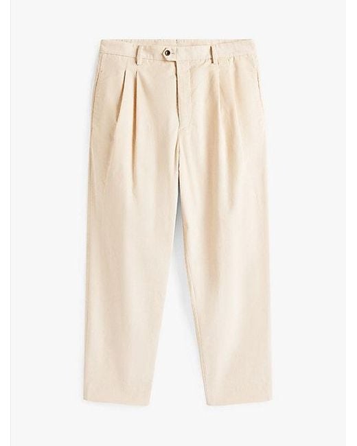 Tommy Hilfiger Corduroy Pantalon Met Persvouwen in het Natural voor heren