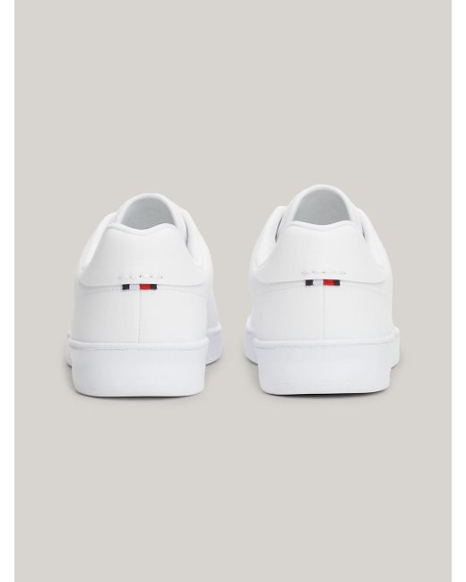 Tommy Hilfiger White Contrast Heel Cupsole Court Trainers for men