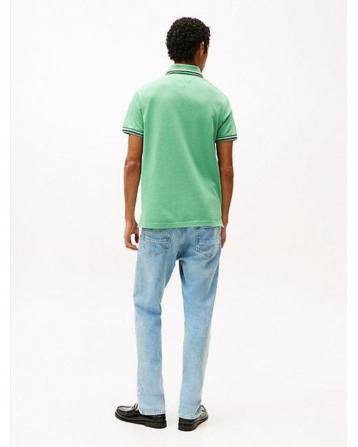 Polo De Corte Slim Ribeteado Tommy Hilfiger de hombre de color Green