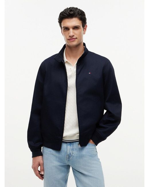 Tommy Hilfiger Blue Twill Harrington Jacket for men