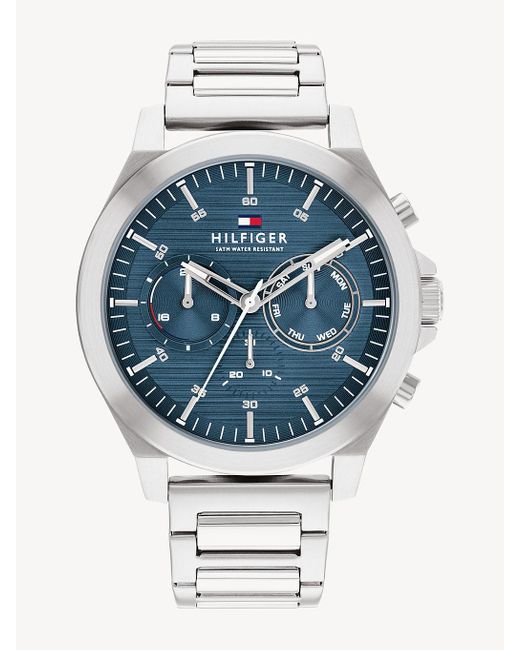 Tommy Hilfiger Blue Dial Stainless Steel Bracelet Watch for Men | Lyst UK