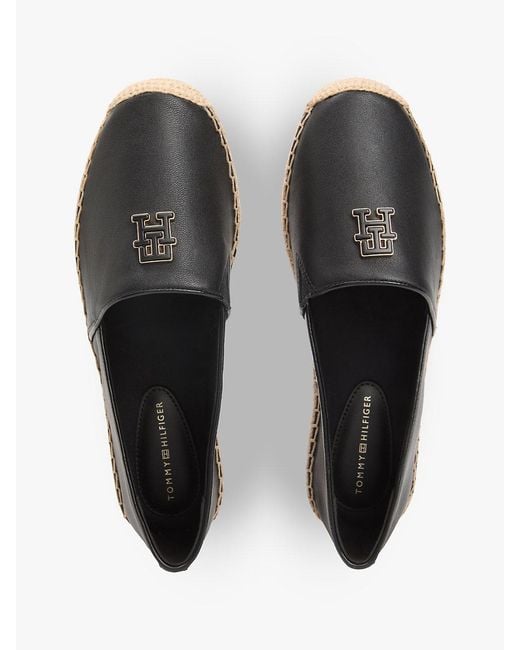 Tommy Hilfiger White Th Monogram Leather Espadrilles