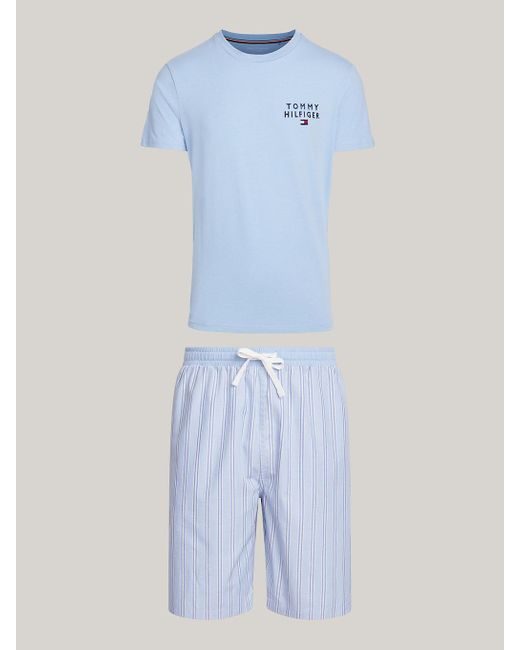 Tommy Hilfiger Blue Th Original Drawstring Shorts Pyjama Set for men
