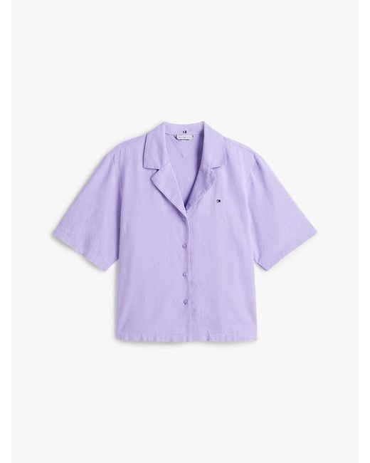 Tommy Hilfiger Purple Essential Pyjama Set With Linen