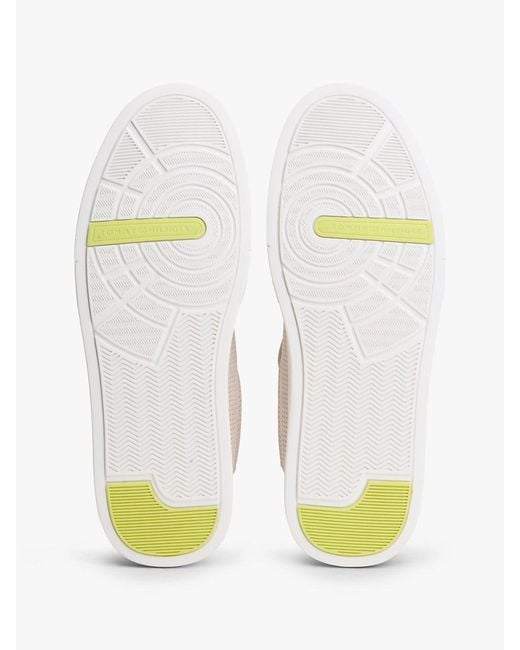 Tommy Hilfiger White Ventilation Detail Leather Court Trainers for men
