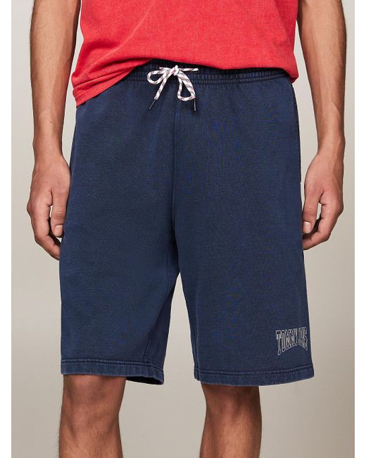 Tommy Hilfiger Blue Archive Basketball Sweat Shorts for men