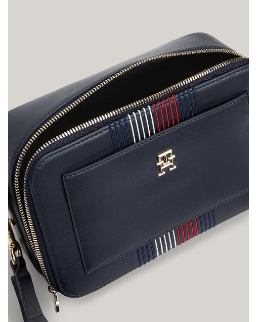 Tommy Hilfiger Blue Corporate Double Zip Crossover Camera Bag