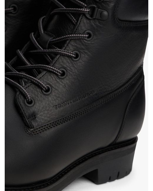 Bottes En Cuir À Lacets Et Semelle Crantée Tommy Hilfiger pour homme en coloris Black