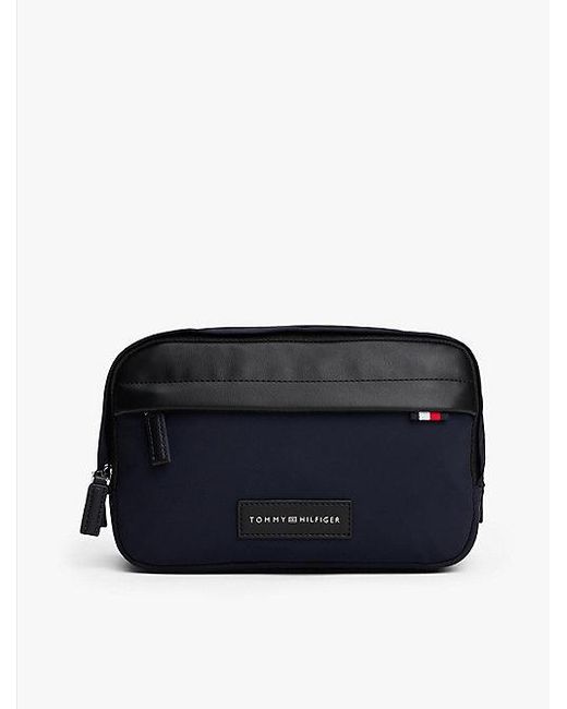 Tommy Hilfiger Toilettas Met Metalen Logopatch in het Blue voor heren