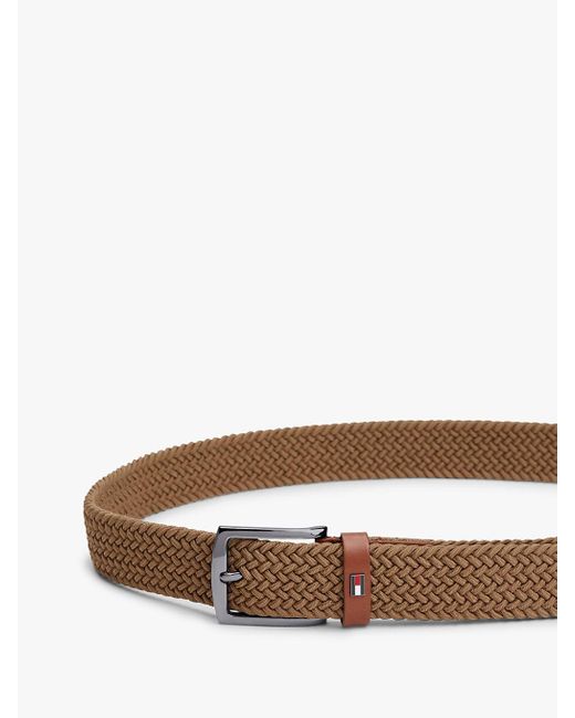 Cintura Elastica Con Motivo Intrecciato di Tommy Hilfiger in Brown da Uomo