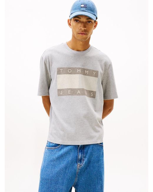 Tommy Hilfiger White 90S Tonal Flag Badge T-Shirt for men