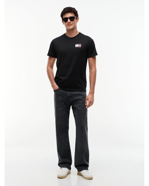 Tommy Hilfiger Black Logo Slim Jersey Crew Neck T-shirt for men