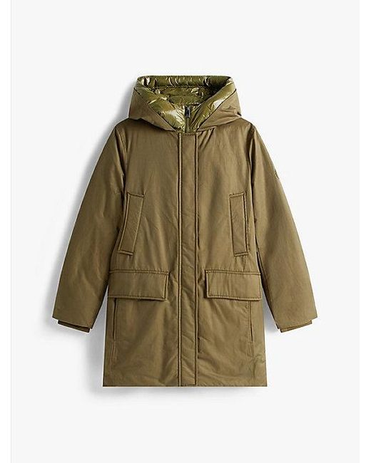 Parka Acolchada Con Capucha A Contraste Tommy Hilfiger de color Natural