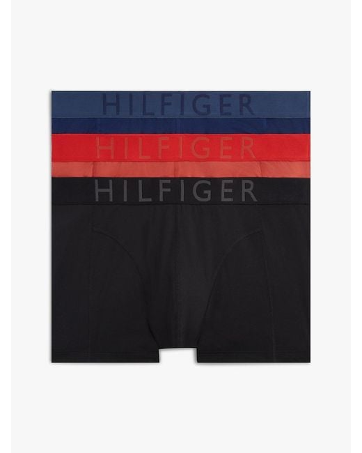 Tommy Hilfiger Blue 3-Pack Logo Waistband Cooling Microfibre Trunks for men