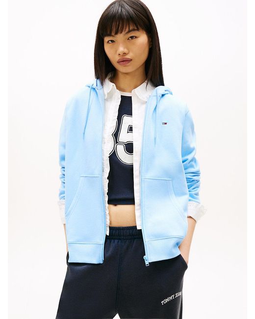 Tommy Hilfiger Blue Brushed Fleece Zip-thru Hoody