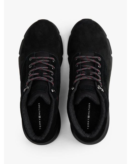 Tommy Hilfiger Black Leather Hybrid Warm Lined Boots for men