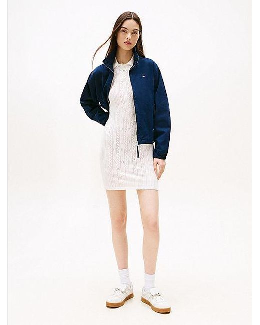 Tommy Hilfiger Jack Met Rits En Kraag in het Blue