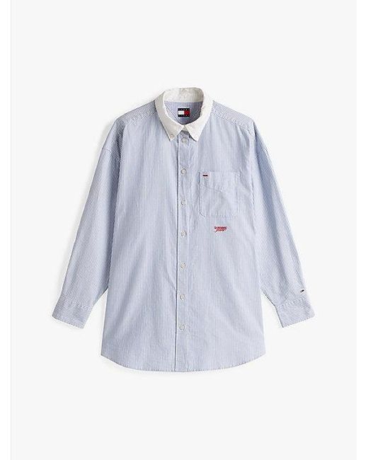 Tommy Hilfiger Oversized Overhemd Met Strepen in het White