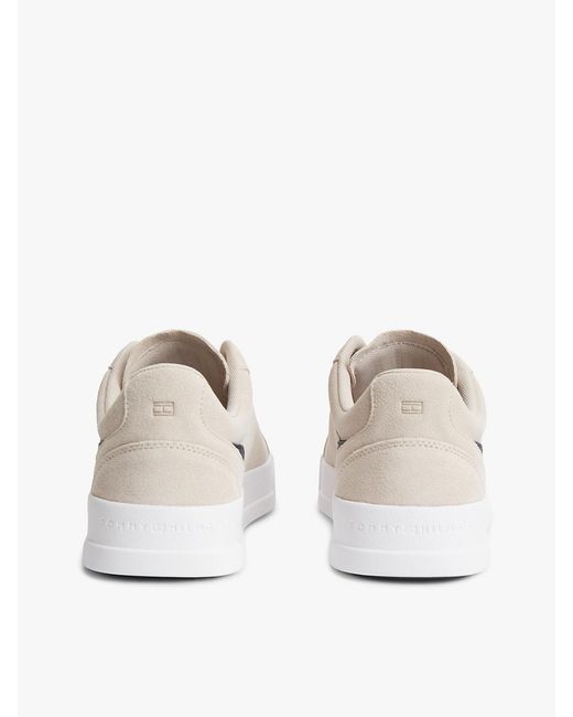 Tommy Hilfiger White Suede Court Trainers for men