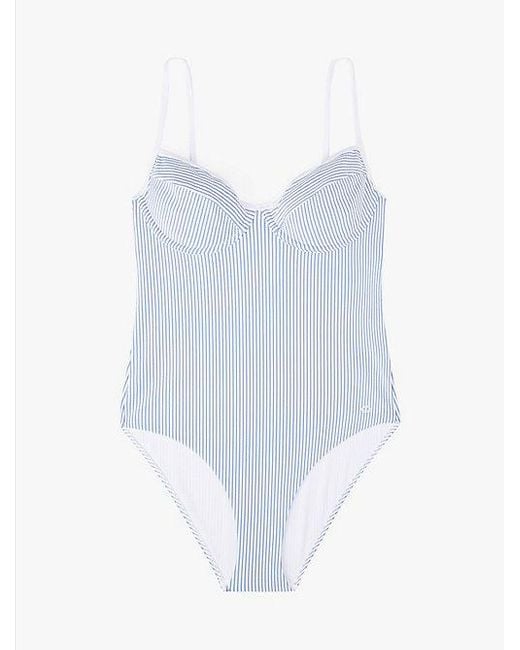 Tommy Hilfiger Demi-Cup Badpak Met Textuur in het White