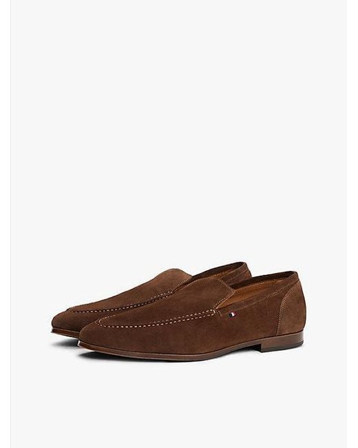 Tommy Hilfiger Loafer Aus Wildleder Mit Flexibler Sohle in Brown für Herren