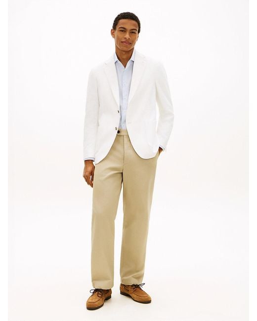 Tommy Hilfiger Natural Regular Fit Twill Single Breasted Blazer for men