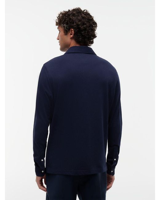 Tommy Hilfiger Blue Regular Fit Lightweight Long Sleeve Polo Shirt for men